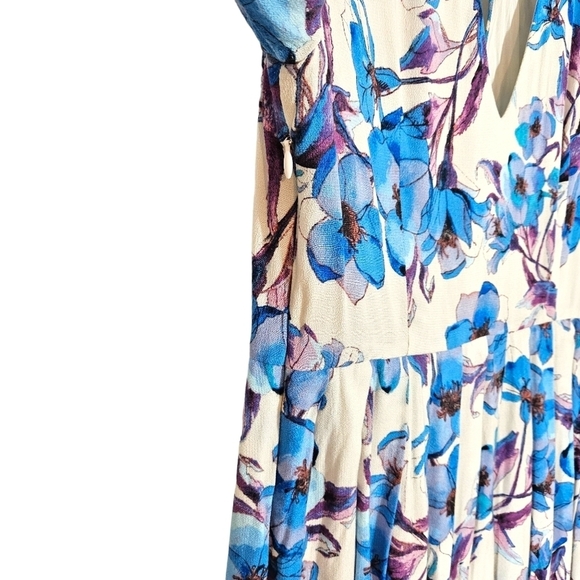 Free People Blue & Purple Floral "Tegan" Boho Dress - Picture 6 of 8